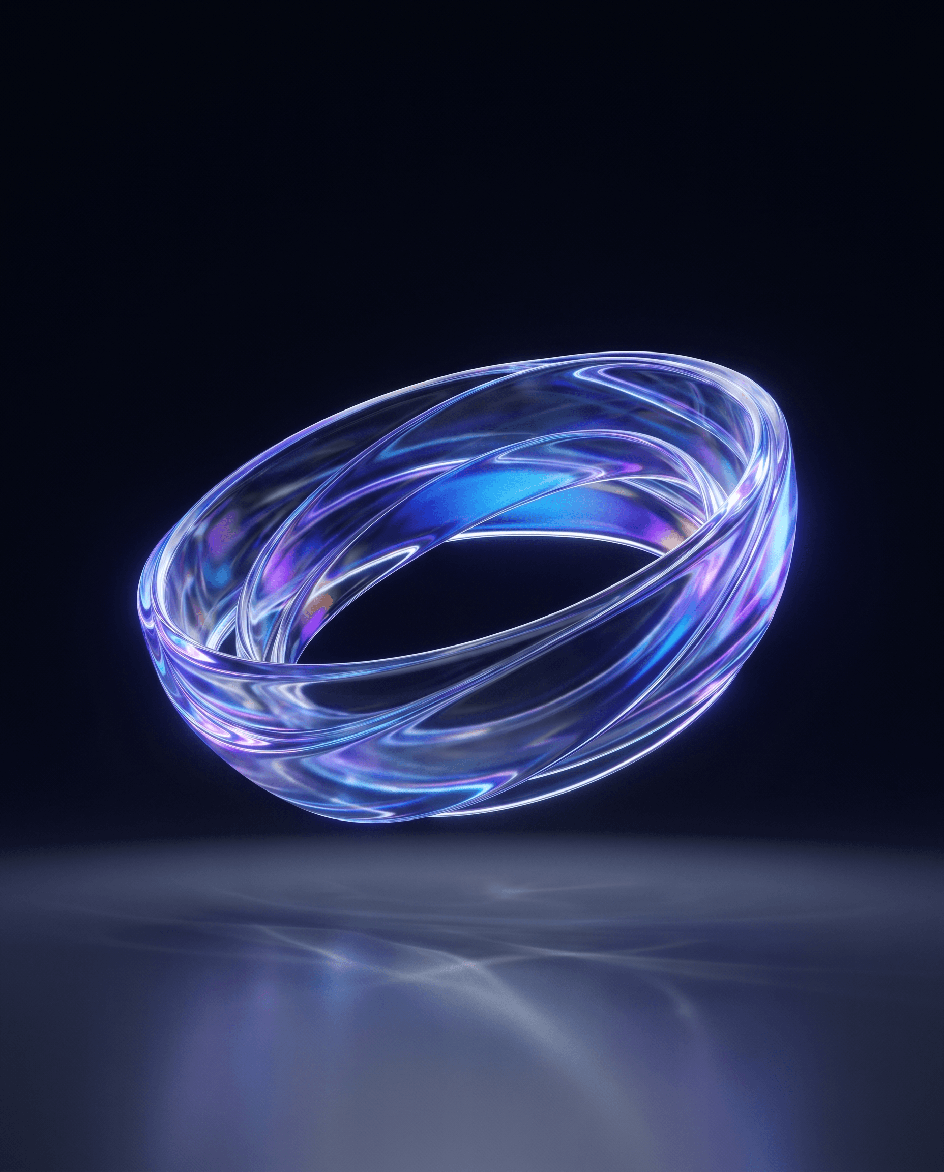 Glass arena ring on a dark field